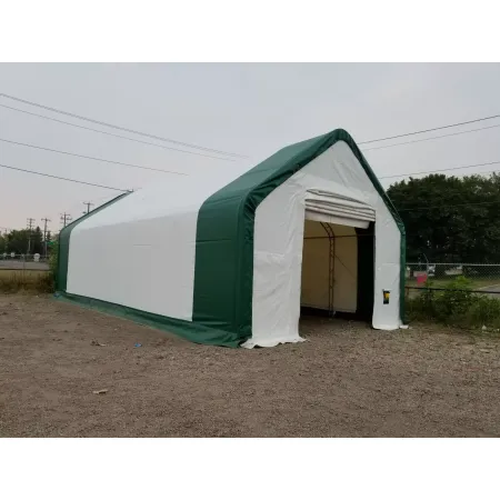 Zelthalle mit Schrägdach 6,1x9,76m PVC 750g/m2