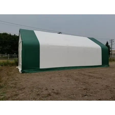 Zelthalle mit Schrägdach 6,1x9,76m PVC 750g/m2
