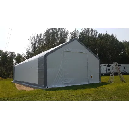 Zelthalle mit Schrägdach 9,15x12,2m PVC 900g/m2