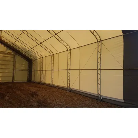 Zelthalle mit Schrägdach 9,15x12,2m PVC 900g/m2